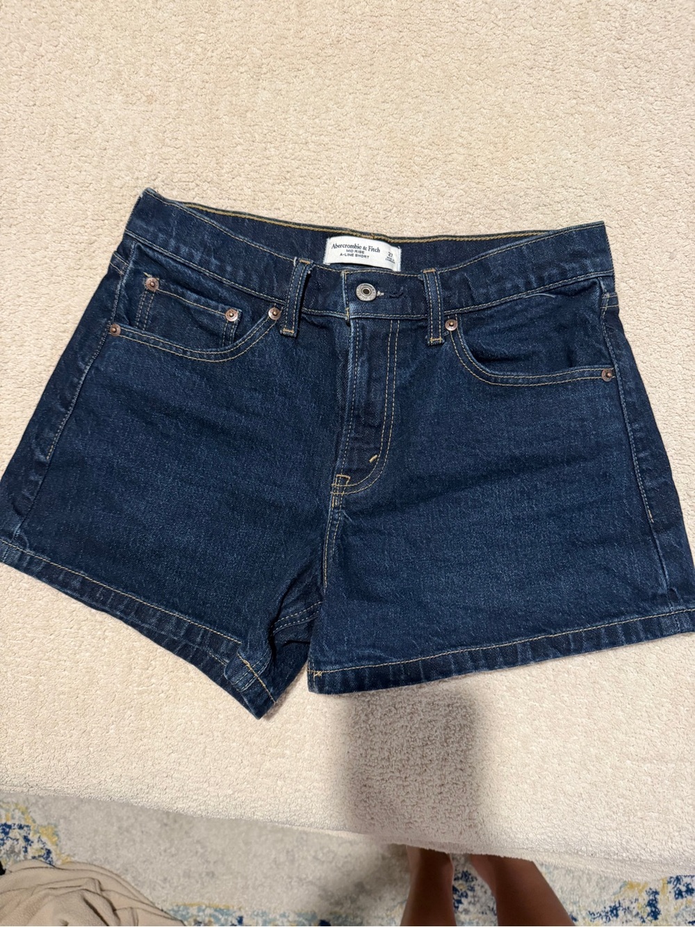 Abercrombie & Fitch Dark Indigo Denim Shorts